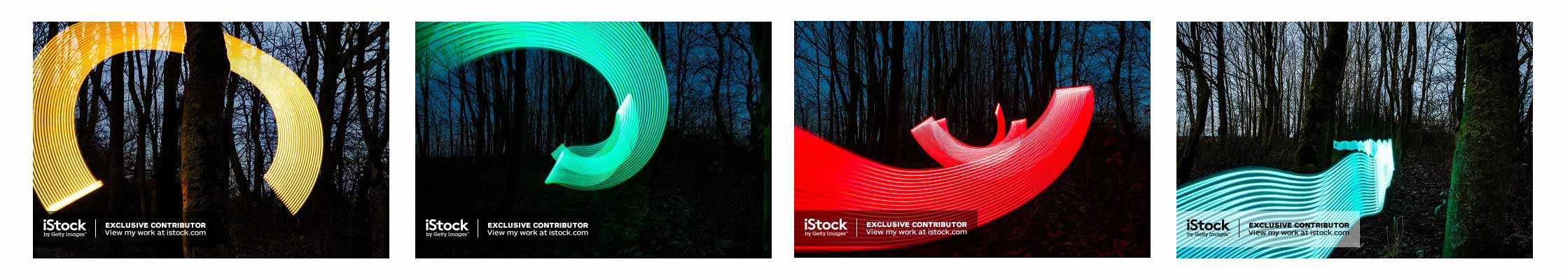 Vibrant Light Trails Stock Photography.